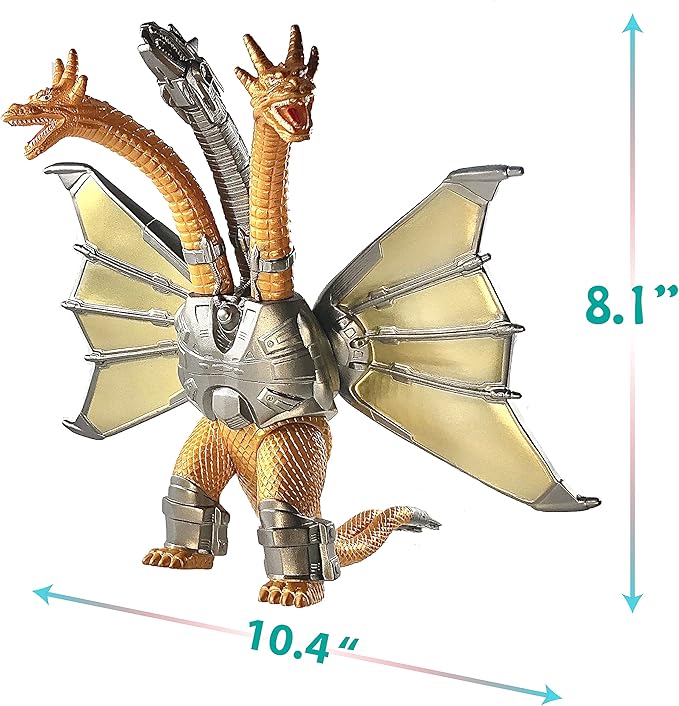 TwCare Set of 2 Legendary Shin Monster vs Mecha King Ghidorah Toy Action Figures, Movable Joints Movie Series Dinosaur Dragon Soft Vinyl, Carry Bag