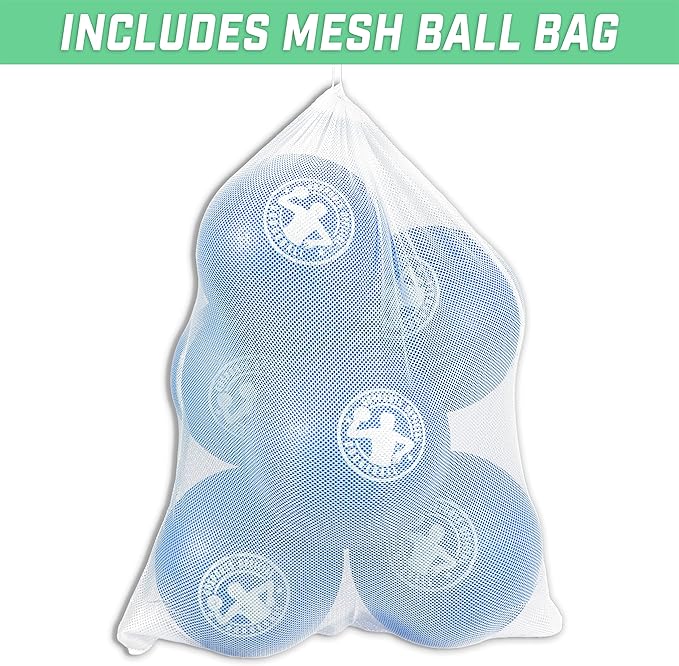 GoSports Inflatable Dodgeballs - Choose 5 Inch or 7 Inch No Sting Balls - Set of 6 Includes Ball Pump & Mesh Bag