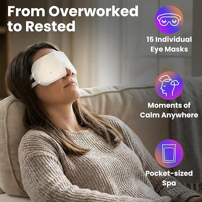 Eye Serenity Steam Eye Mask, Heated Eye Mask, Self Heating Warm Compress for Dry Eyes, Fast Relief for Stye, Puffy Sensitive Eyes, Moist Heat, Mothers Day Gifts for Women and Men - Variety