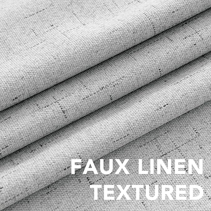 H.VERSAILTEX 100% Blackout Curtains for Bedroom Thermal Insulated Linen Textured Curtains Heat and Full Light Blocking Drapes Living Room Curtains 2 Panel Sets, 42x54 Inch, Glacier Gray