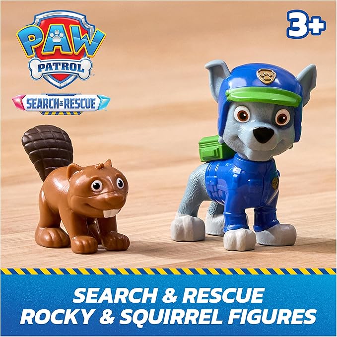 Paw Patrol: Search & Rescue, Rocky Rescue Recycler Vehicle with 2 Figures, Toy Car with Pull-Back Action, Kids Toys for Boys & Girls Ages 3+