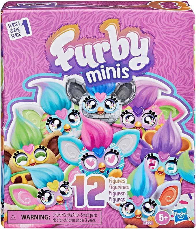 Furby Minis 12 Pack of Tiny Toy Figures, 1 Inch Collectibles, Series 1, Party & Play Food Themes, Ages 5+ (Amazon Exclusive)