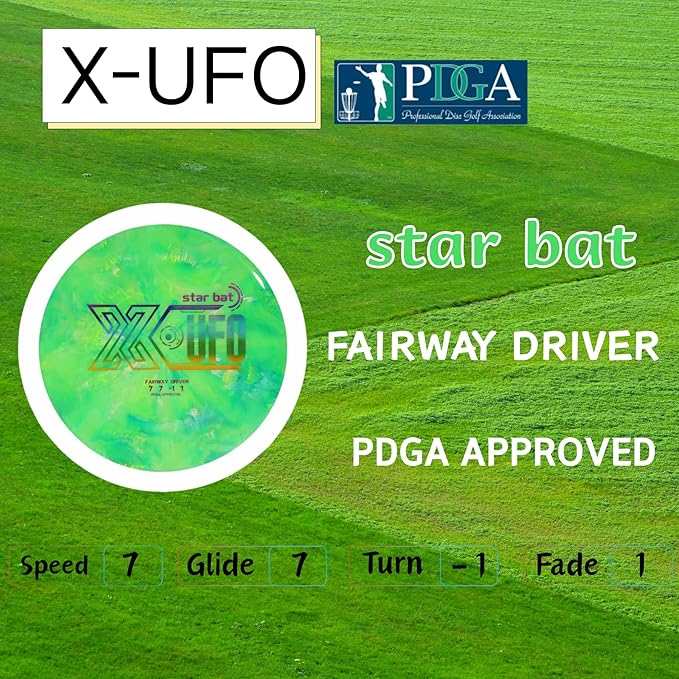 X-UFO Disc Golf Set - Disc Golf Starter Set, Includes 1 Putter, 1 Driver, and 1 midrange disc, Weighing 170-178 Grams. Suitable for Beginners and Professional disc Golf tournaments