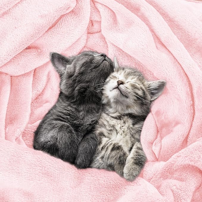 Utopia Bedding Ultra Soft Fleece Bed Blanket King Size Pink (90x102 Inches) | Microfiber Plush Warm Lightweight Breathable Cozy Blanket Anti-Static, All Season Use, Gift for Women and Men