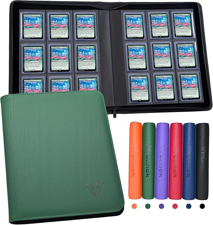 Top Loader Binder 9 Pocket,Holds 324 Top Loaders,Toploaders Binder 9 Pocket for 3" x 4"Rigid Cards,Double Sided Card Binder Abulm in 3"x4"Toploaders for Trading Cards