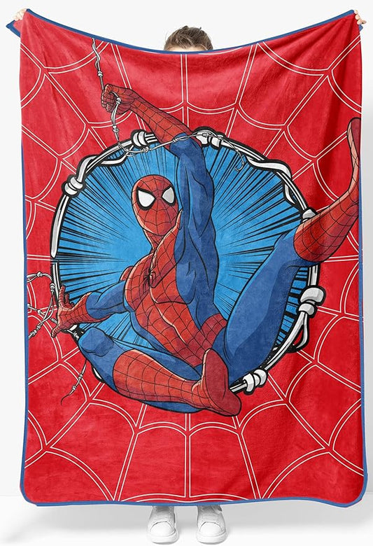 Jay Franco Kids Plush Throw Blanket – Soft & Cozy Fleece Throw for Bedroom & Couch Décor, Official Licensed Product, Red - Spiderman, 46x60 - Throw Blanket