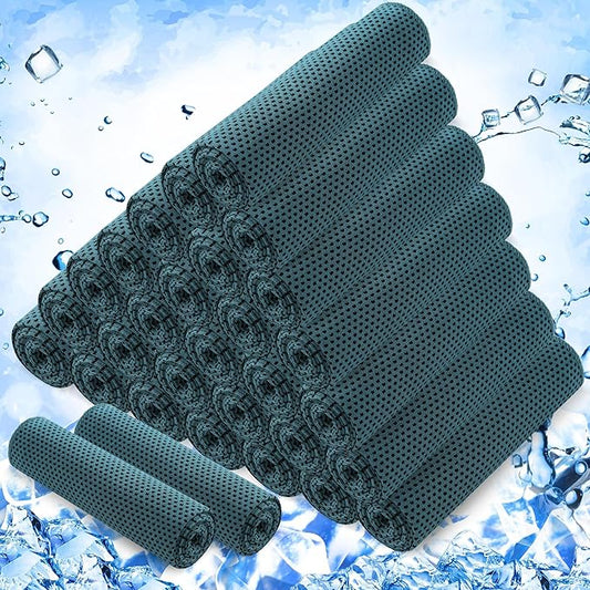 Hosuly 30 Pack Cooling Towels, 40"x12" Ice Breathable Soft Chilly Sweat Rag Microfiber Workout Rags for Gym Cooling Towels for Neck and Face for Yoga Golf Sport Running