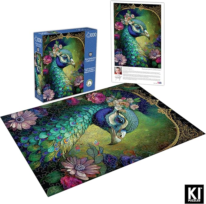 RomantzArt Piece Jigsaw Puzzle for Adults – Proud Cerulean – Challenging, Hard and Vibrant Gradient Color Puzzle, Gift for Puzzle Lovers, Brain Teaser Home Décor