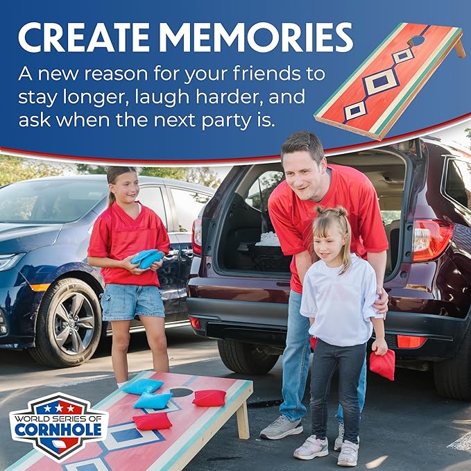 World Series of Cornhole Regulation Size Cornhole Boards - Lightweight & Durable All-Wood Construction | Backyard Bean Bag Toss Set | Outdoor Game for Tailgates & BBQs