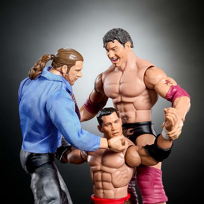 Mattel WWE Elite Evolution 3-Pack Action Figures & Accessories Sets, 6-inch Collectibles with Swappable Parts, Includes Triple H, Randy Orton & Batista