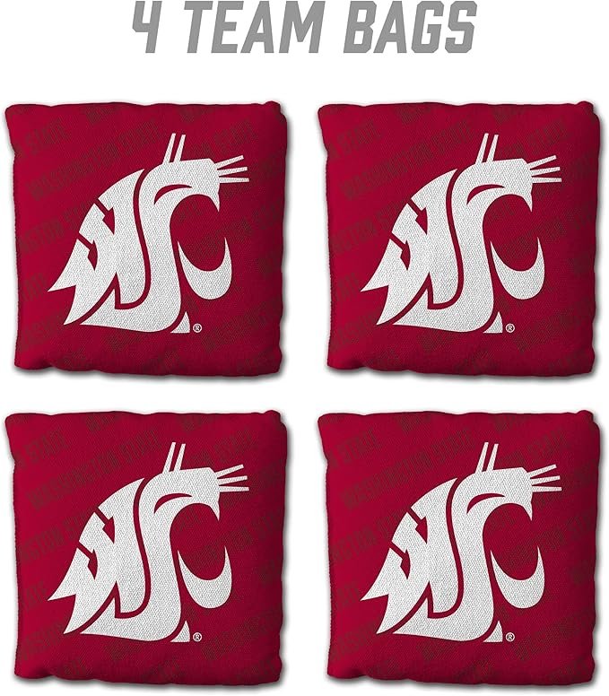 YouTheFan Officially-Licensed NCAA Set of 4 Cornhole Bags - All Weather Regulation 6” x 6” Size - 16oz Weight - Designed in USA