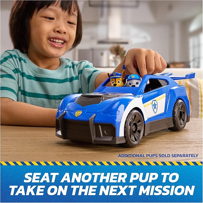 Paw Patrol: Search & Rescue, Chase Launch 'N' Rescue Cruiser with Figure & 2 Projectiles, Lights, Sounds, & Hidden Launcher, Kids Toys for Boys & Girls Ages 3 and up