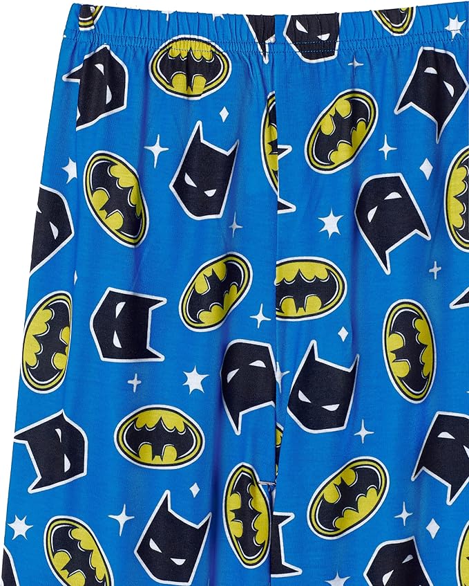 BATMAN Boys Pajamas for Kids | 4 Piece Sleepwear Sets for Boys Pajama Bottoms and Sleep Shirts for Big Boy and Toddlers