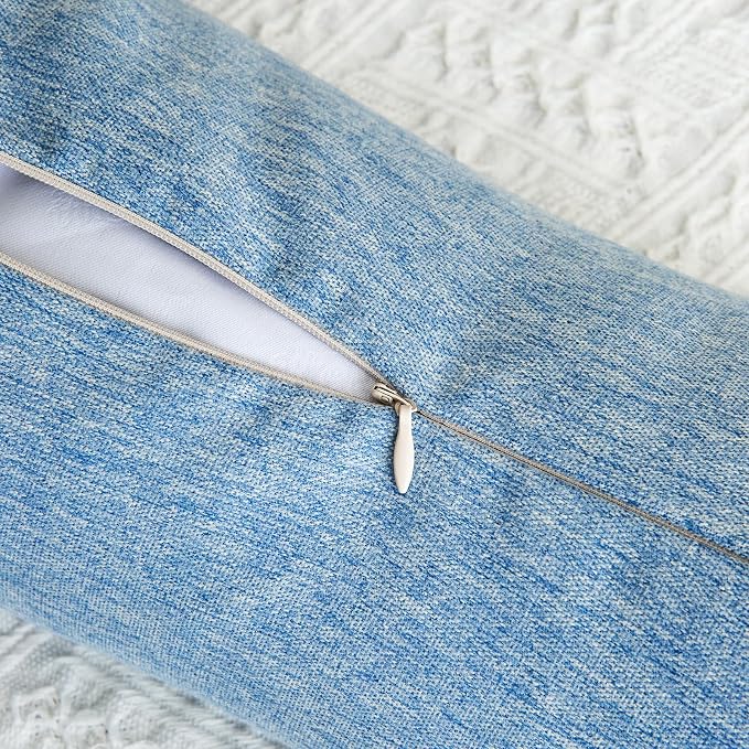 Buckwheat Neck Support Pillow Cervical Neck Cylinder Bolster Pillow,Buckwheat Hulls Adjustable Roll Pillow,Neck Pain Relief for Back and Side Sleepers Round Pillows for Lunch Break blue, 6*15 inch