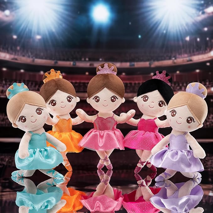Gloveleya Baby Girl Gifts Dolls Soft Plush Toy Ballet Girl Doll Mint Green 14 Inches with Gift Box…