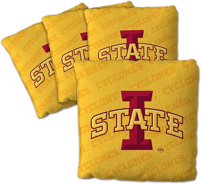 YouTheFan Officially-Licensed NCAA Set of 4 Cornhole Bags - All Weather Regulation 6” x 6” Size - 16oz Weight - Designed in USA