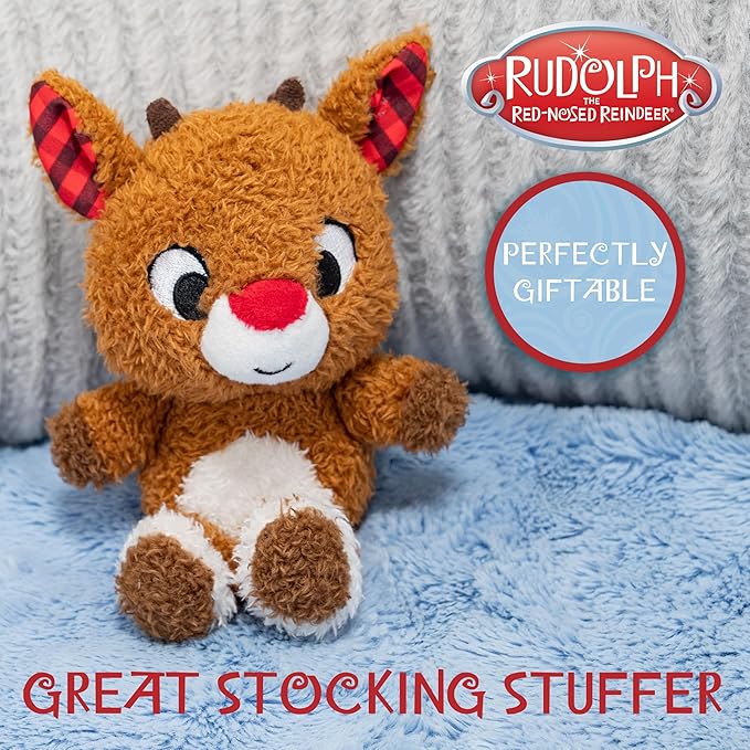 KIDS PREFERRED Rudolph The Red Nose Reindeer Cuteeze Stuffed Animal Plush Toy for Baby and Toddler Boys and Girls - 6 Inches