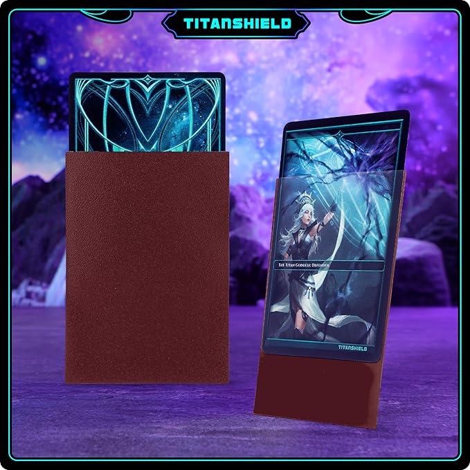 TitanShield Premium Card Sleeves | Compatible with Pokemon, One Piece, Lorcana, Flesh & Blood, & Magic The Gathering MTG | (150 Sleeves - Standard) (1, Bordeaux Red, Standard | 66x91mm)