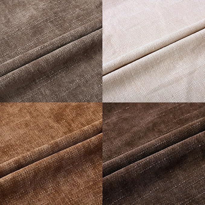 Set of 4 Soft Textured Decorative Throw Pillow Covers 22x22 Inch Cozy Farmhouse Cushion Cover Square Accent Pillow Cases for Bed Couch Sofa Living Room, Beige Taupe Brown