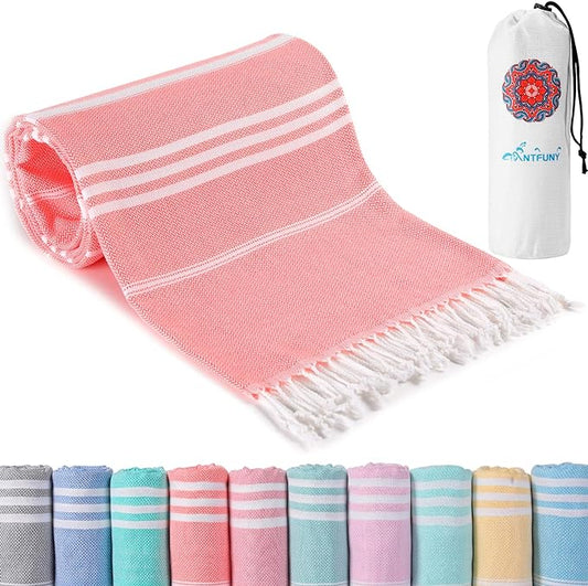 Antfuny Turkish Beach Towels Vacation Essentials Pool Towel for Women Birthday, Teacher Appreciation Thank You Gifts, Mothers Days Bridesmaid Bride Girlfriend Friendship Sister 40th Retirement Gift