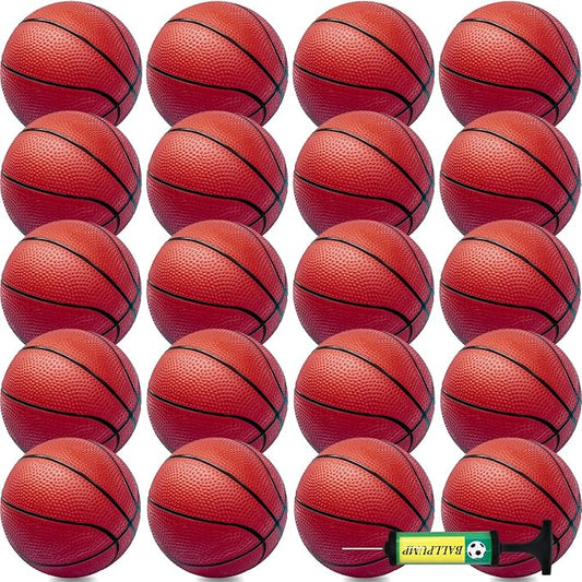 Oleitodh 40Pcs 6" Inflatable Mini Basketball Balls Bulk Inflatable Small Basketball Set, PVC Small Basketballs for Over The Door Hoop Games Party Favors Indoor Outdoor Play Adults Kids Pool Beach