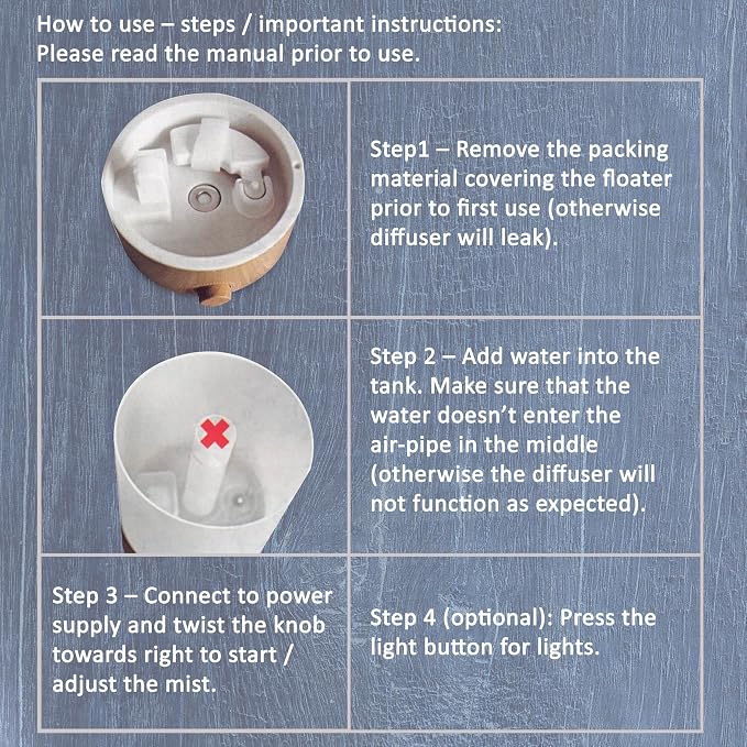 BlueHills Premium 4000 ml XL Essential Oil Diffuser 4L 4 Liter 70 Hour Run Humidifier Aromatherapy 1 Gallon Big Capacity High Mist Output for Large Room Home Mood Lights Long Run Diffuser White E401