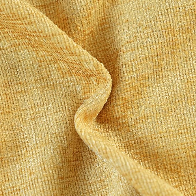 CaliTime Decorative Couch Throw Pillow Covers 20 X 20 Inches Gold | Pack of 2, Cozy Chenille Cushion Cases, Cotton Thread Stitching Edges, for Sofa Bed Living Room Farmhouse