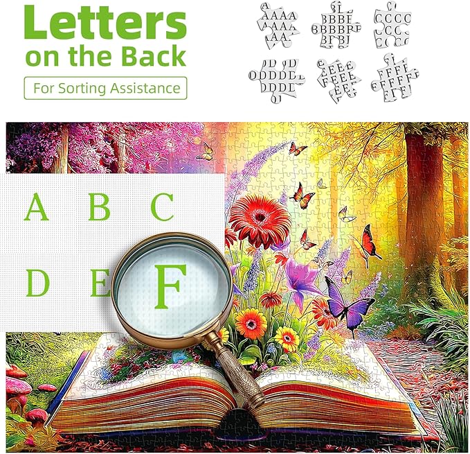 500 Pcs Jigsaw Puzzle for Adults | Unique Blossoming Book Art Design | Challenging Puzzle Gift for Art Lovers & Families 23x15 Inches
