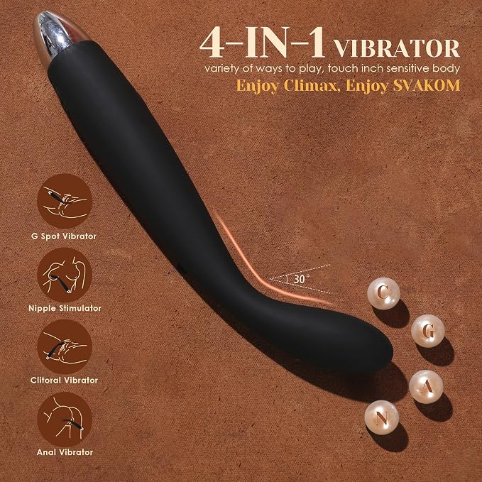 G-Spot Vibrator Dildo Sex Toy - SVAKOM Finger Vibrators Clitoral Stimulator Nipples Vibe with 5*5 Vibrations - Waterproof Clit Personal Wand Massager Dildos Adult Toys for Women Men Couples Pleasure