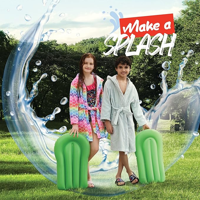 Stargo 2 Person Slide Backyard Water Fun Slip Down and Slide - 25 Feet x 6 Feet Waterslide with Sprinkler and Inflatable Body Boards for Kids - Outdoor Summer Toy