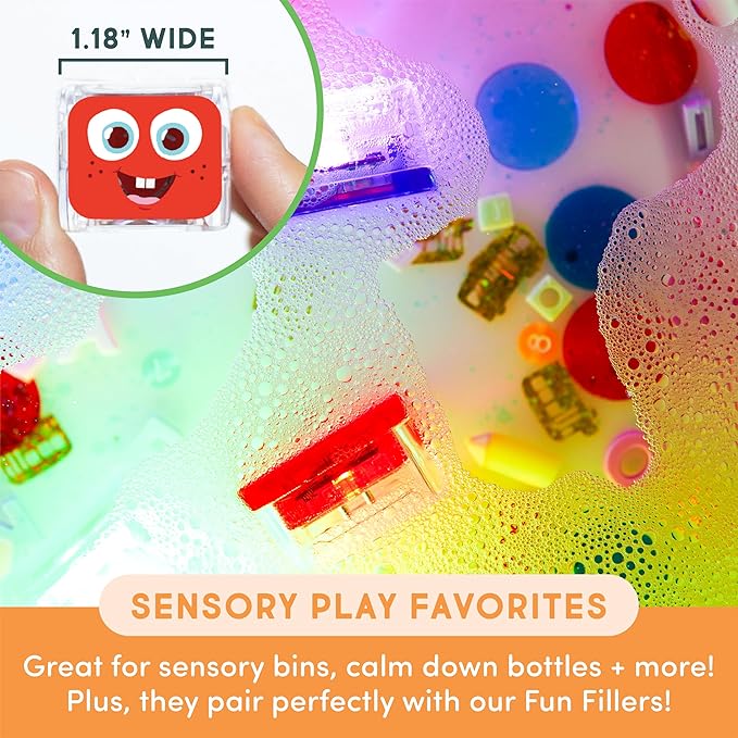 Glo Pals Water-Activated Light-Up Cubes Bundle for Sensory Play – 12 Pack (Wacky Wild West)