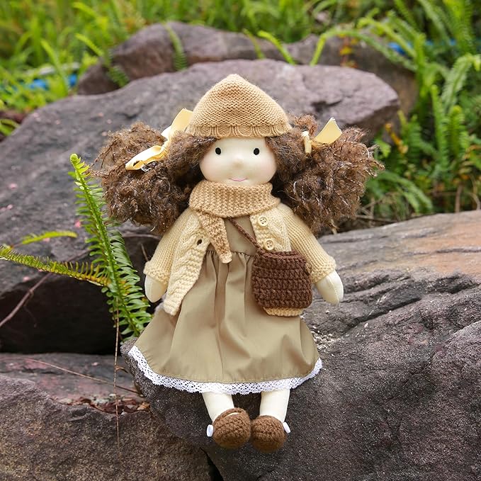 Waldorf Doll - Handmade Plush Collectors Doll for Kids Birthday Present, 12" Dotty