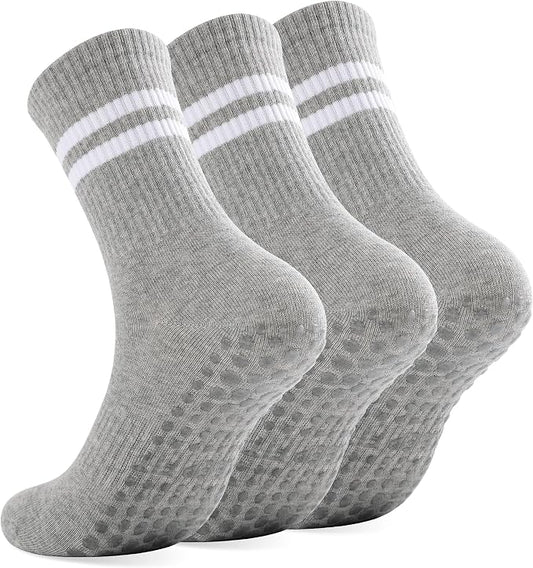 loudashuaiqi Grip Pilates Socks Non Slip Athletic Yoga Socks with Grips for Women Grippy socks for Hospital Workout Barre