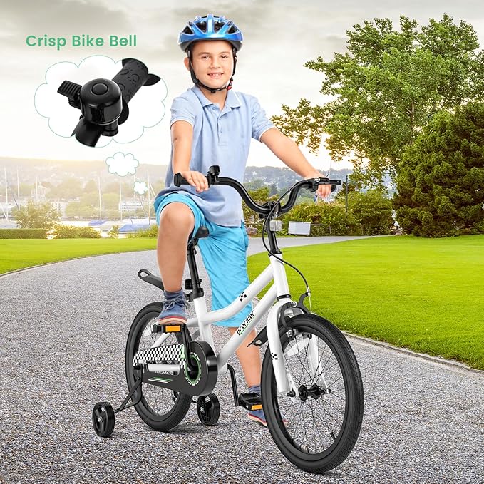 BABY JOY Kids Bike, 12 14 16 18 20 Inch Children Bikes for Boys Girls Teens 3-8 8+ Years w/Training Wheels or Kickstand, Handbrake, Coaster Brake & Removable Basket, Kids Bicycle of Multiple Colors
