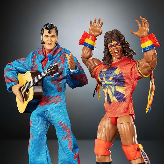 Mattel WWE Coliseum Collection Action Figure 2-Pack, Set with Ultimate Warrior & Honky Tonk Man 6-inch Collectibles & Accessories Including Swappable Parts