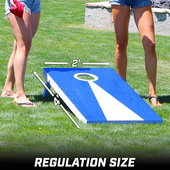 GoSports 4 x 2 ft Regulation Size Wood Cornhole Boards - 10 Vintage Wood Designs (Choose Your Style)
