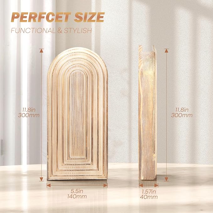 EOSAHR Wall Vase: Wall Planter for Bathroom Decor Aesthetic, Natural Wood | 2Pcs Bathroom Set, Pine Wood, Wall Plant Holder for Home Decor, Boho Wall Art for Living Room, Farmhouse Decor