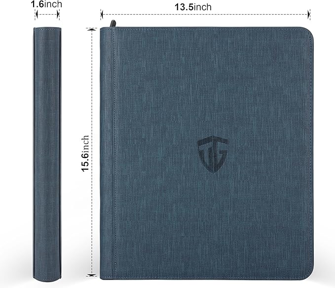 Toploader Binder,Holds 216 Toploaders,9 Pocket Top Loader Binder with Sleeves for 3"x4" Rigid Toploaders Hard Cases,Top loader Binders for TCG, MTG Card Binder, Trading Cards Binder(Dark Blue)