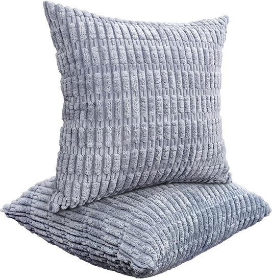 JMGBird Fall Decor Throw Pillows for Couch Pillows with Inserts Included | Decorative Throw Pillows Set of 2, 18x18 Inch Grey Corn Pattern - Square Pillows with Inserts for Indoor Home Decor
