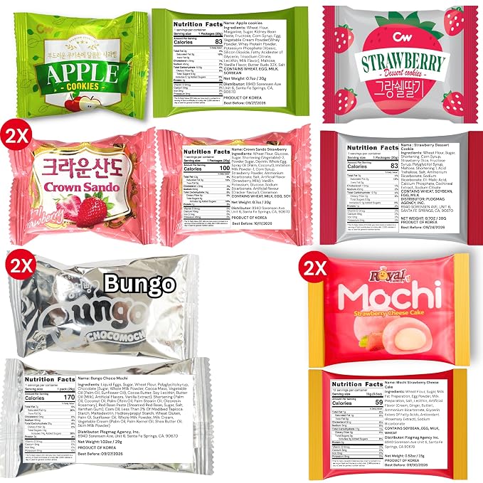 Korean snack box 50 Count - Korean snack Gift Set with Kimchi Seaweed, Ramen, Cookies, Crackers, Candy & Coffee Sticks