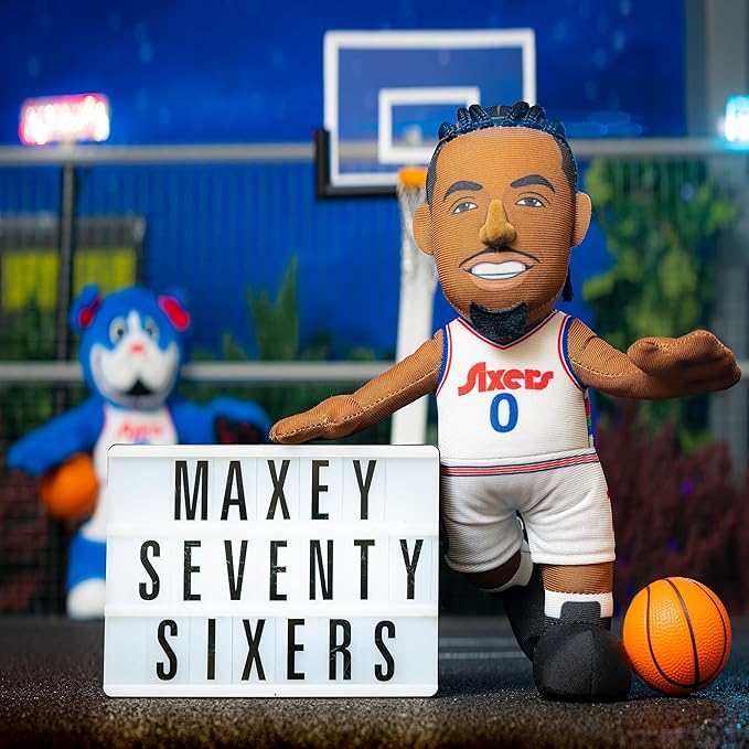 Bleacher Creatures Philadelphia 76ers Tyrese Maxey 10" NBA Plush Figure(City Edition '24-'25) - A Superstar for Play or Display