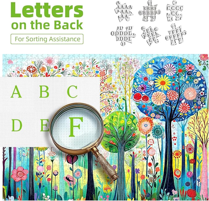Spring Forest 500 Piece Puzzles for Adults, Fun Puzzles for Adults 500 Pieces with HD Print & Poster, 15" X 23" Dust Free Halloween Christmas Family Games