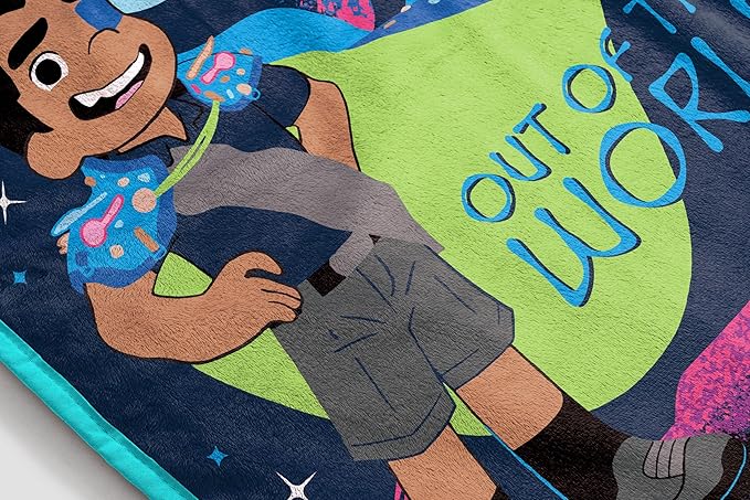 Jay Franco Plush Throw Blanket – 46" x 60" Inch Cartoon Kids Soft & Cozy Fleece Throw for Bedroom & Couch Décor, Official Licensed Product, Blue - Elio
