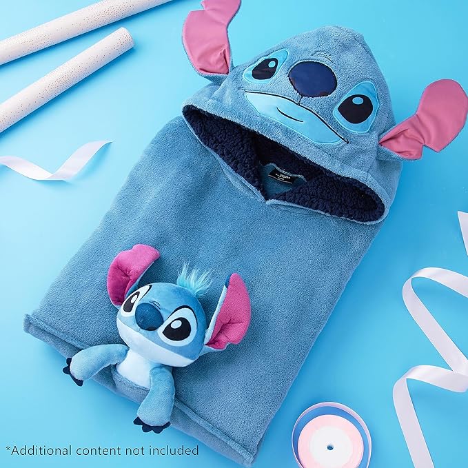 Disney Blanket Hoodie with Plushie and 3D Ears Wearable Comfy Oversized Sweatshirt Sherpa Fleece Blanket Gifts for Kids