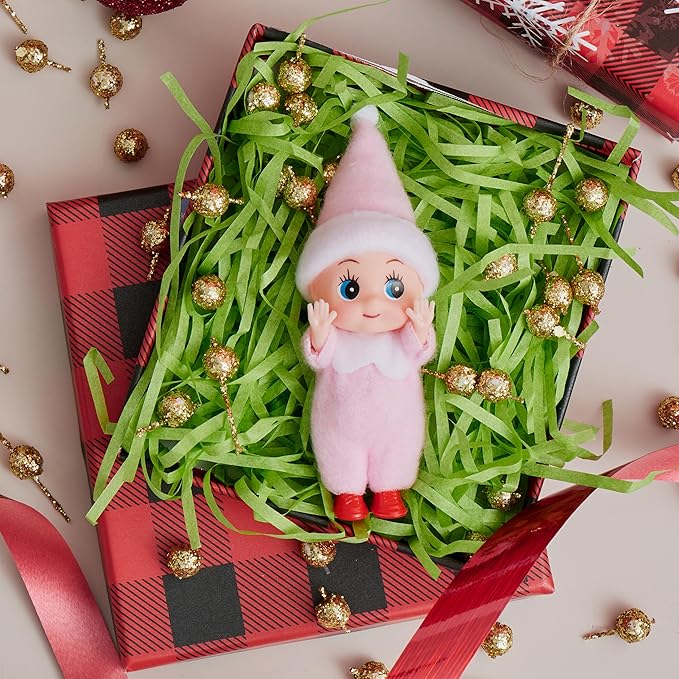 JOYIN 1 Pack Christmas Pink Tiny Elf Soft Plush Toy for Adults Kids Accessories Party Favors Xmas Party Supplies Christmas Decor, Xmas Gift