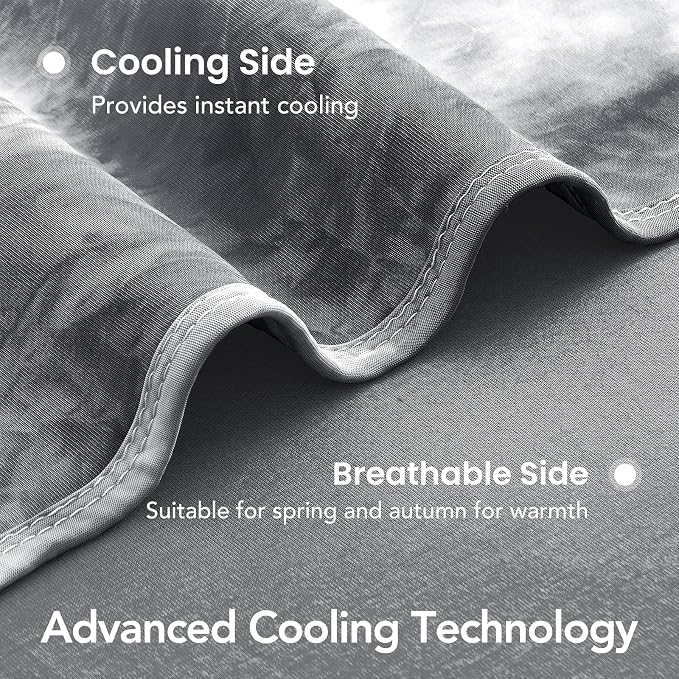 Cooling Blanket Throw 50"x70" for Hot Sleepers | Cold Summer Soft Blanket for Bed Couch and Travel Absorbs Heat Q-Max>0.35 Cool Lightweight Throw for Night Sweats Menopause