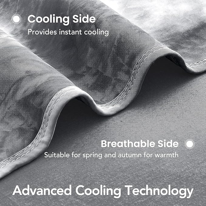 Cooling Blanket King Size 90"x104" for Hot Sleepers | Cold Summer Soft Blanket for Bed Couch and Travel Absorbs Heat Q-Max>0.35 Cool Lightweight Throw for Night Sweats Menopause