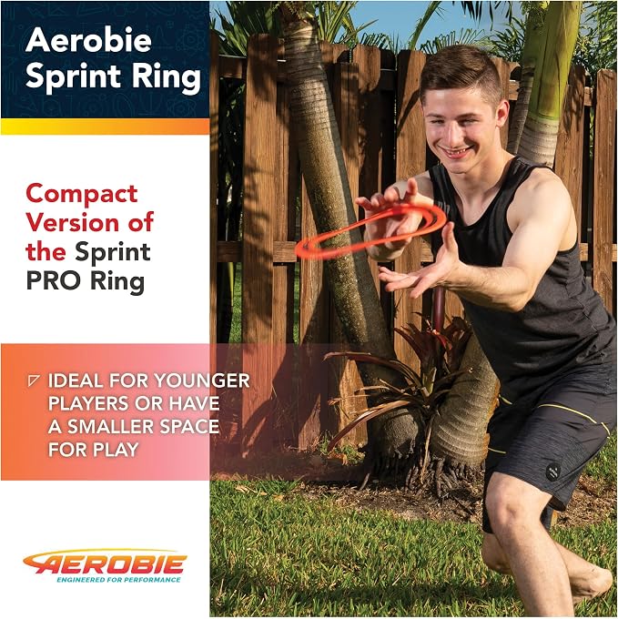 Aerobie Sprint Ring Outdoor Flying Disc, 10 Inches, Yellow