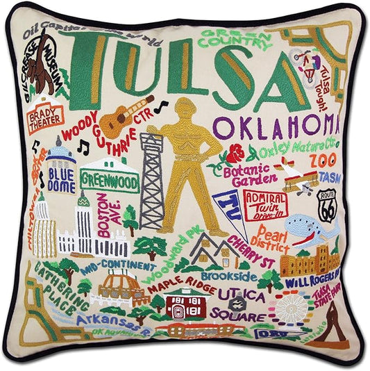 Catstudio Tulsa Embroidered Decorative Throw Pillow
