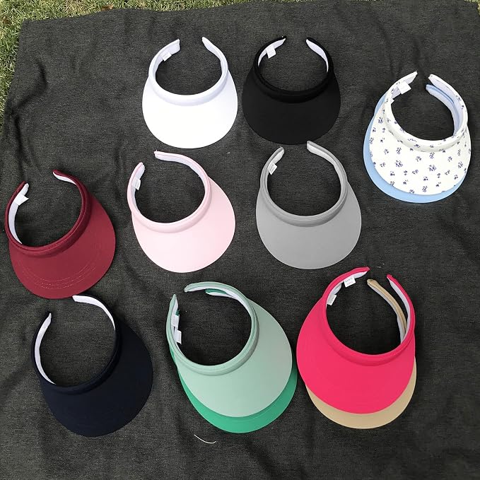 3 Pack Sports Sun Visor Hat Women Men Adjustable Clip On Visors Outdoor Golf Beach Cap